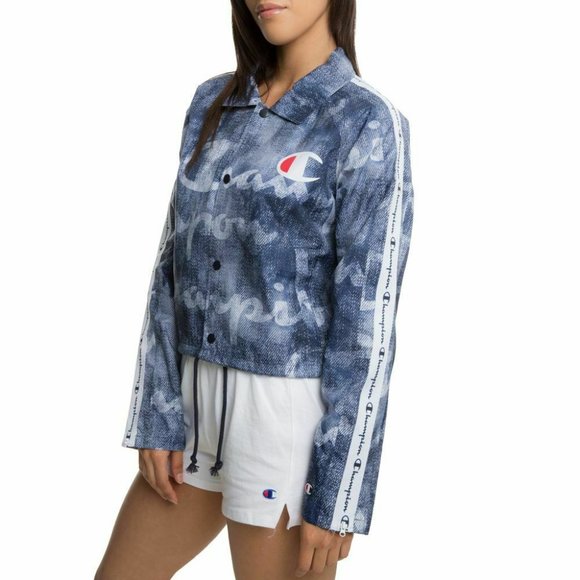 Champion Coaches Jacket Indigo "Demin Logo" Women S and M NWT - Picture 2 of 8
